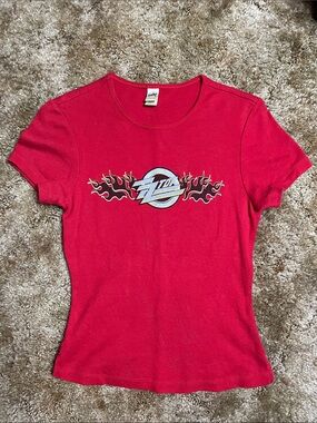 Vintage Kavio ZZ Top Woman’s Red T Shirt Size medium
